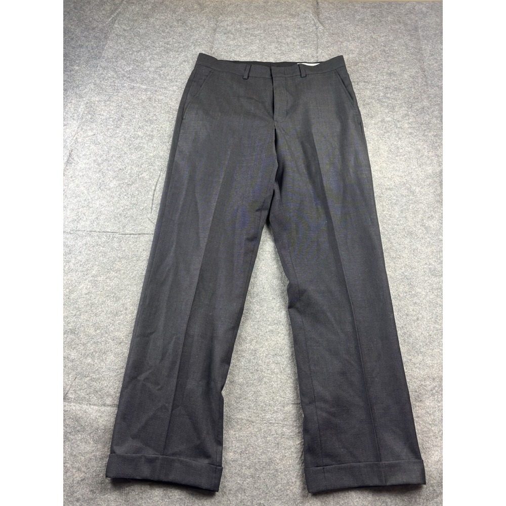 VTG Kenneth Cole Dress Pants Wool Silk Flat Front Wide Leg Preppy 90s Men 32R